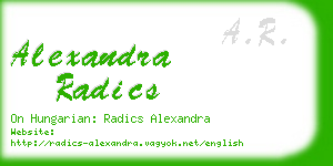 alexandra radics business card